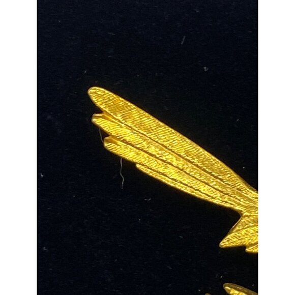 Vintage J Riller Gold-Tone Roadrunner Brooch With Turquoise Eye Accent J0261 - Picture 5 of 10